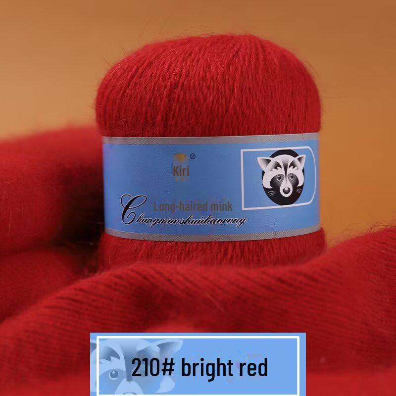 Мягкая пряжа из кашемира ручной работы для шапок и шалей, пряжа из шерсти норки с длинным ворсом средней толщины для вязания крючком