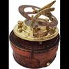 Nautical Sundial Compass with Leather Case Antique Solid Brass Compass Antique Brass & Copper Sundial Compass, Sundial Clock
