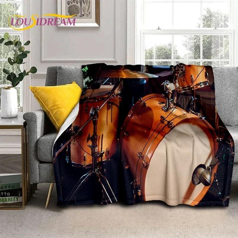 Drum Kit Stand Set with Soft Flannel Throw Blanket for Bed Sofa Bedroom Picnic Outdoor Leisure and Music Lovers Ideal Gift