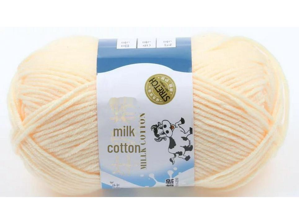 Комплект из 5 нитей детской шерстяной шапки и шарфа из молочной хлопковой пряжи средней толщины, ручная работа