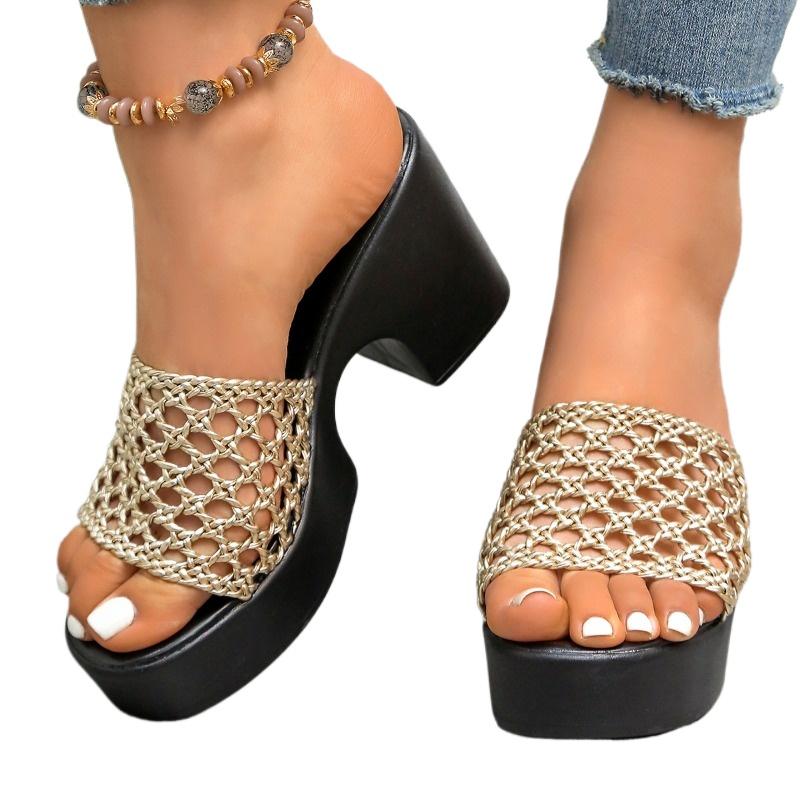 Fashion 2025 Hot Sale Ladies Shoes Open Toe Women's Slippers Fashion Outdoor Plus Size Summer Casual Best Seller Comfortable High Heels