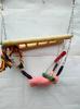 Eco-Friendly Hanging Basket Swing for Parrots Bird Perching Supplies with Wood Nesting Supplies
