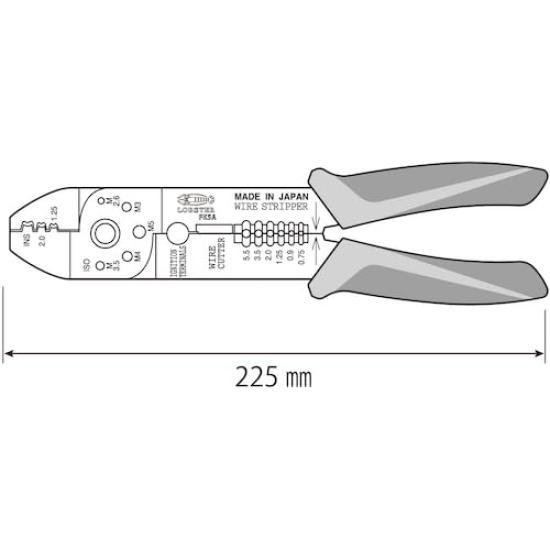 Электрический обжимной инструмент Lobtex для клемм открытого типа FK5A,