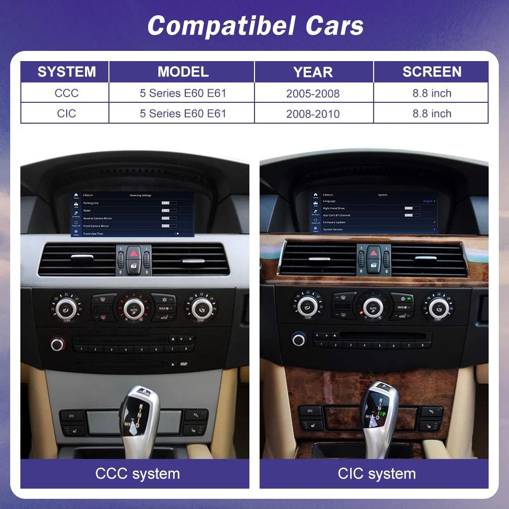 Автомобильное радио для BMW 5 серии E60 E61 E63 E64 E90 E91 E92 E93 CCC CIC MP5, навигация, мультимедийный видеоплеер CarPlay