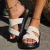 Женские туфли на платформе, высокие каблуки, летняя обувь с плоской подошвой, новые повседневные босоножки на каблуке, шлепанцы для женщин, шлепанцы для отдыха на открытом воздухе Mujer
