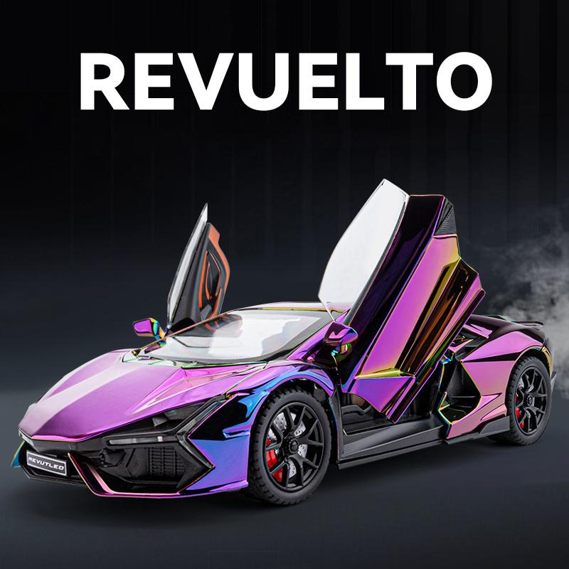 1:24 Lamborghini Revuelto Версия с гальваническим покрытием Модель автомобиля Игрушка Классический Фантазийный Цвет Подходит в качестве подарка на выпускной для друзей