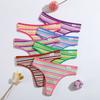 3PCS/Set Women Cotton Seamless G-string Sexy Colorful Striped Lingerie Panties S-XL Thongs Female Letter Waist Underwear