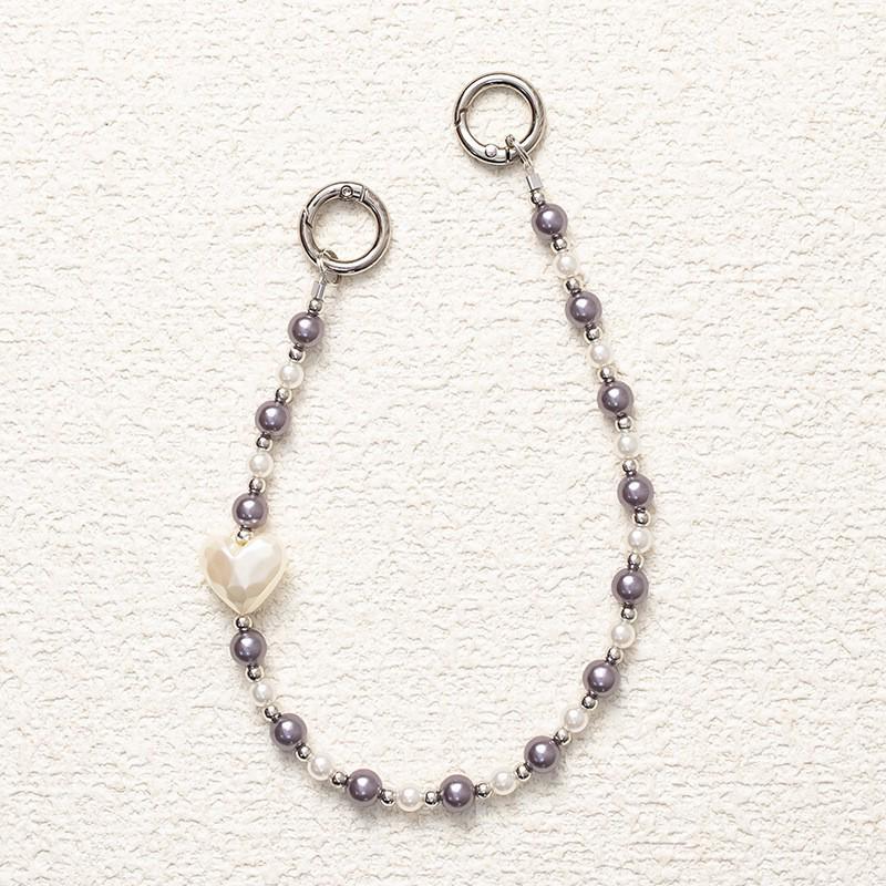 Брелок для мобильного телефона на запястье из хрустальных бусин в форме сердца с металлической пряжкой