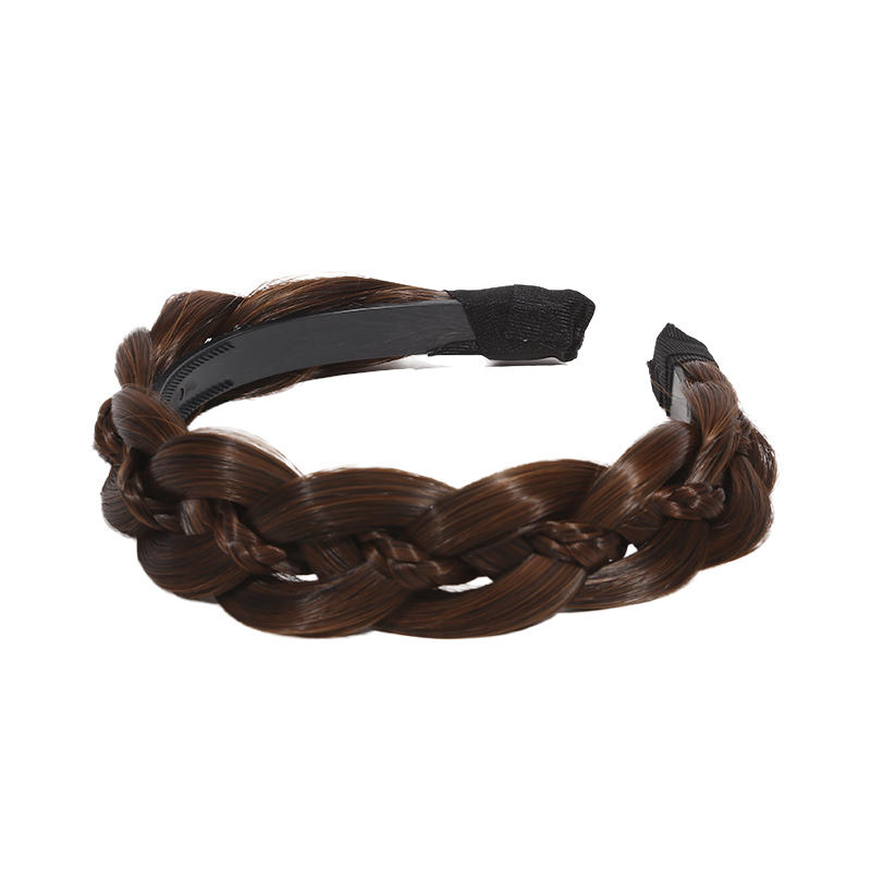 Классическая толстая плетеная синтетическая широкая плетеная повязка на голову высокой эластичности косы резинка для волос накладка для волос для женщин