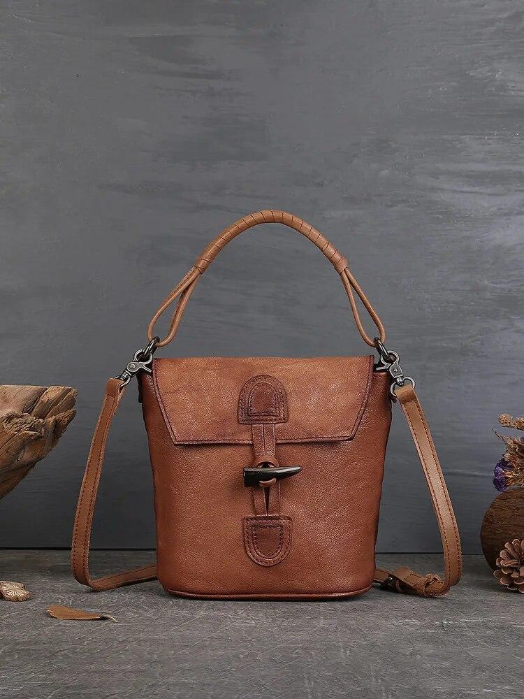 Johnature Женская сумка, винтажная сумка-мешок, универсальная сумка из натуральной кожи, изысканные сумки на плечо