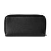 Gucci Script letter logo zipper closure leather card holder wallet men's black