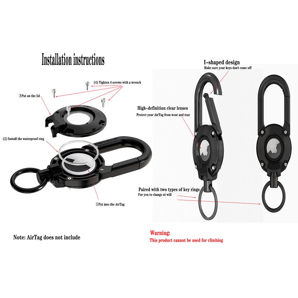 Logo Keychain for AirTag: Protective Anti-Loss Device Case & Key Ring