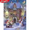 5D Christmas Diamond Painting Landscape Full Drill Round Home Decoration Handcraft