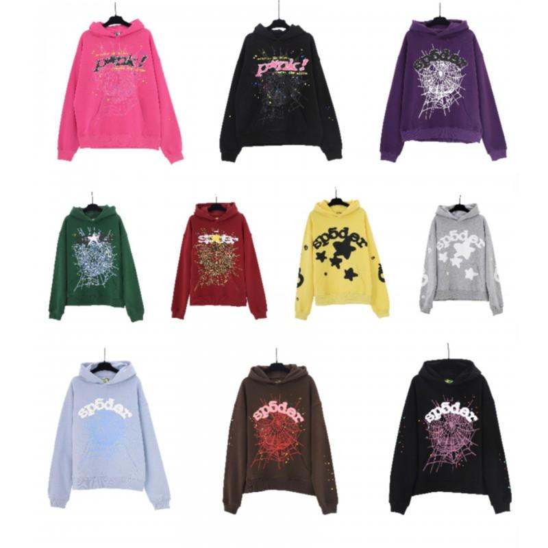Mens Hip Hop Hoodie With Spider Web Star Print Loose Fit Cotton Sweatshirt Winter Casual Wear