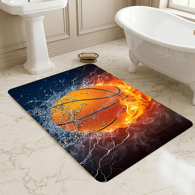 Basketball Fire Living Room Nonslip Area Rug Soft Carpet For Bedroom Game Playroom Sofa Office Home Decor Doormat Christmas Gift C9301401