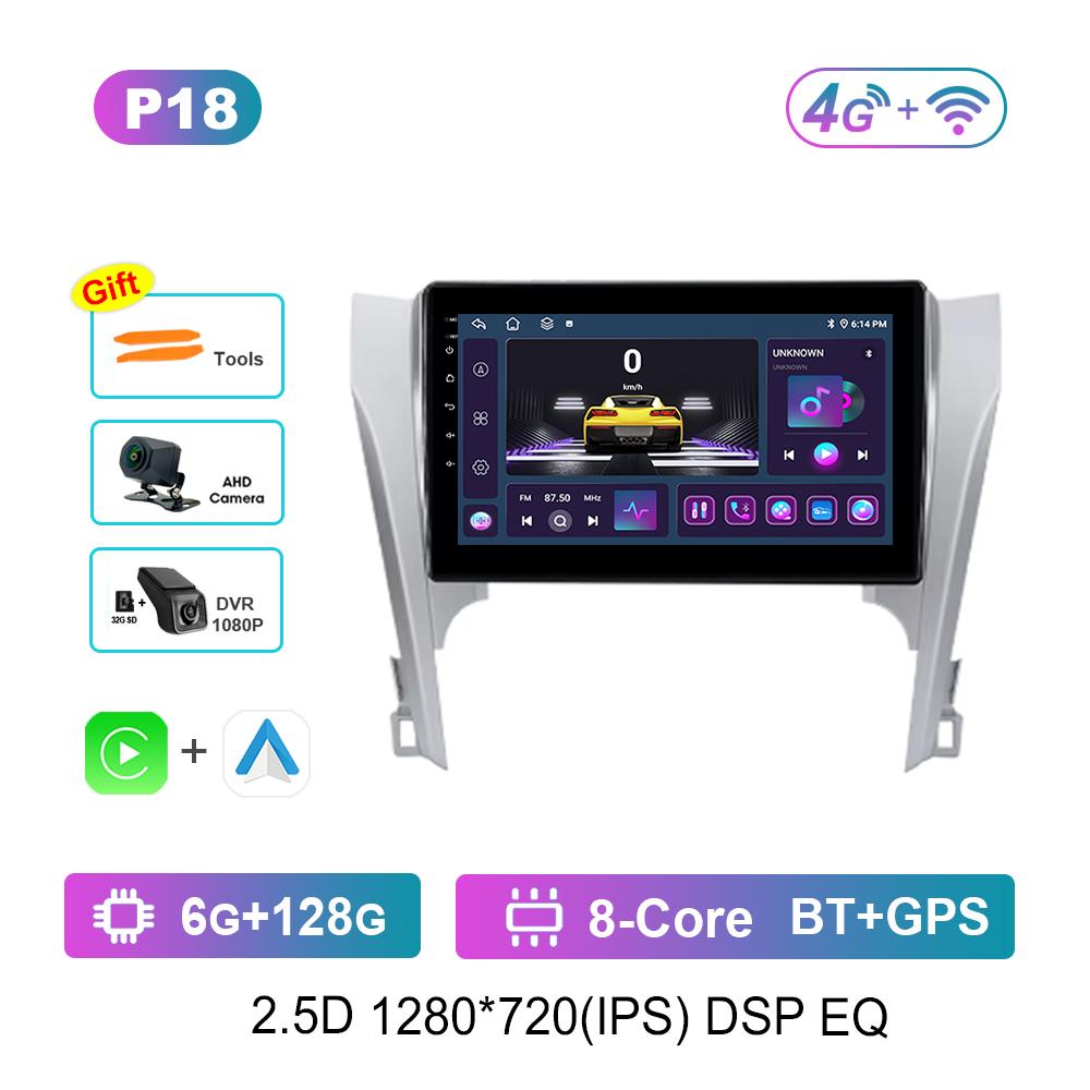 Беспроводной Carplay Android OS 10'' для Toyota Camry 2011 - 2014 Видео Мультимедиа Плеер DSP Стерео 4G IPS Экран GPS Навигация WiFi