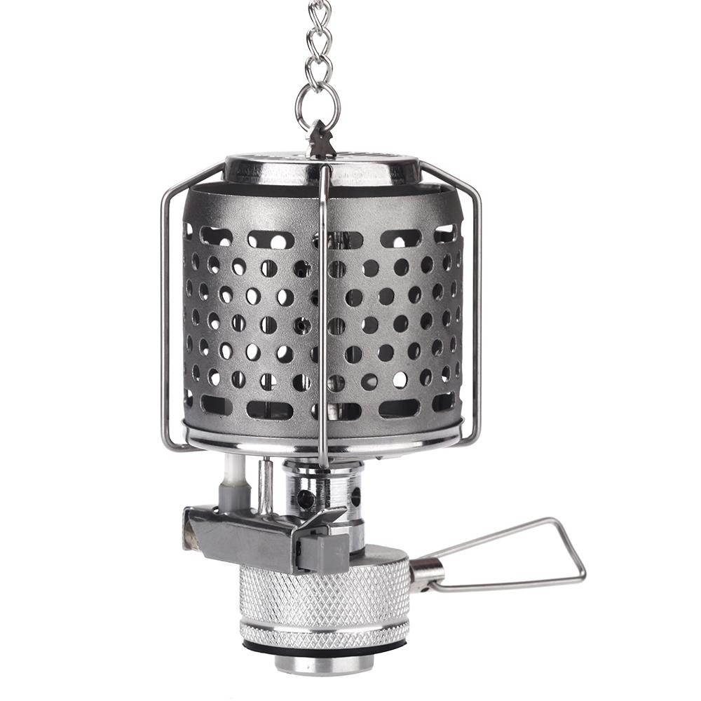 Mini Portable Camping Lantern Gas Light Tent Lamp Torch Hanging Metal Lamp-chimney Butane 80LUX