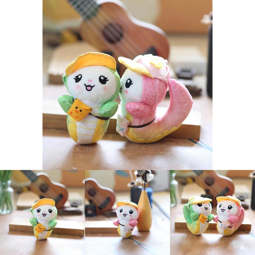 Adorable Cute Baby Dragon Plush Toy Keychain Soft Short Plush Stuffed Snake Doll