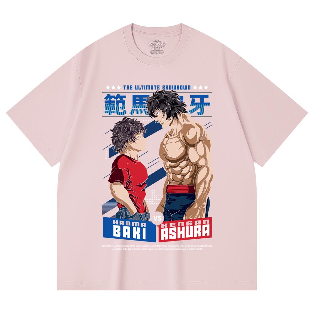 230 г/м² 100% хлопок Baki V2 Baki Ashura Принт Унисекс Тяжелая хлопковая футболка