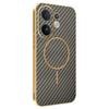 For vivo V60 5G Phone Case Carbon Fiber Textured Electroplated TPU Back Cover