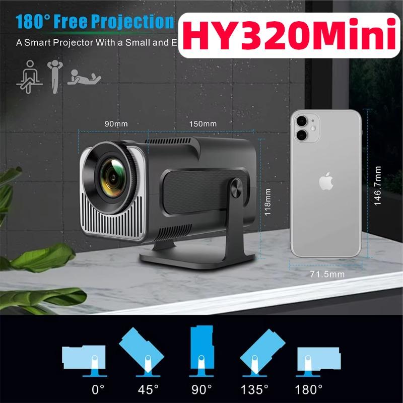 HD True 1080P 4K WIFI Портативный проектор 390ANSI Dual Wifi6 BT5.0 ТВ Домашний кинотеатр Кинотеатр HY320 HY300 обновлен для мобильного телефона Android