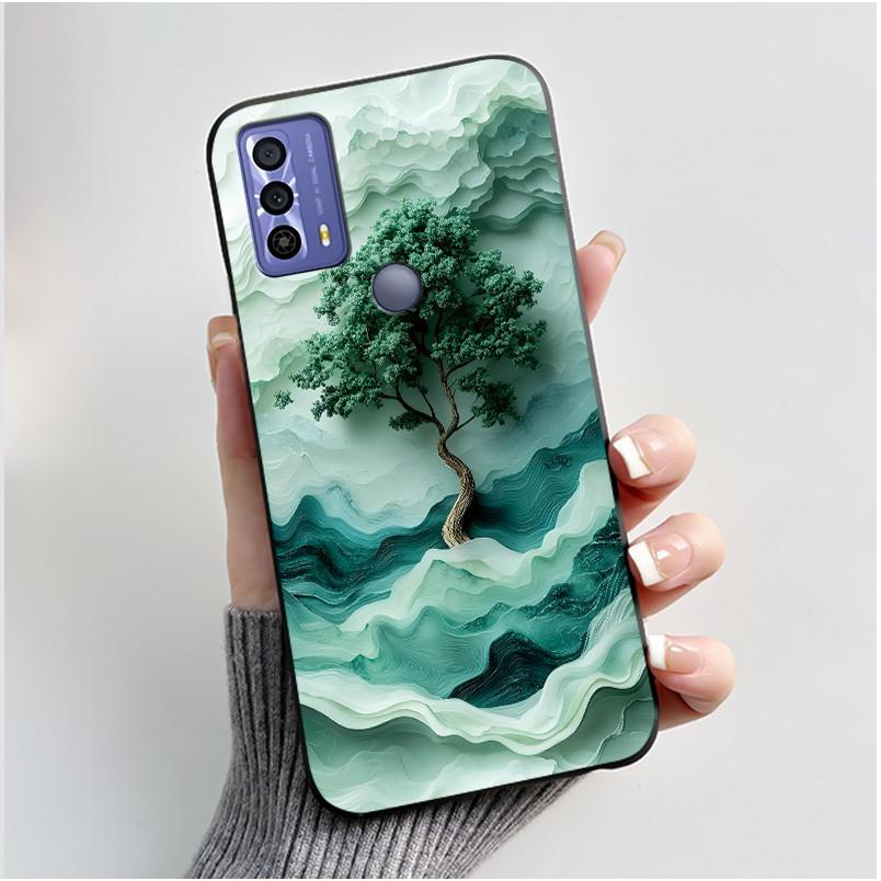 Phone Funda For TCL 20B 20Y 20E Case Aesthetic Cute Cat Astronaut Black Soft Silicone TPU Capa for TCL 20E 20Y 20B Back Cover