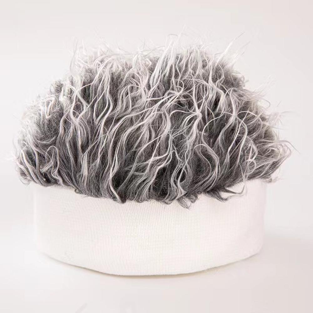 Autumn and Winter One-piece Wig Hat Male Landlord Hat Fashion Version Plush Retro Street Parody Brimless Trendy Knitted Hat