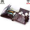 Wallet Men Trifold Genuine Leather Short Wallet for Men Top Quality Male Purse Zipper Card Holder Coin Men's Wallet RFID
