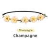 Adjustable Ribbon Floral Wreath Crown Hand Woven Bohemia Garland Headpiece  for Girls Women