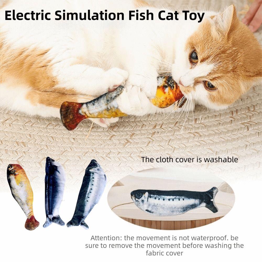 1/3Pcs Plush Interactive Cat Toy Motion Sensor Realistic Flopping Catnip Kicker Toy  Boredom Relief