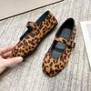Niche Retro Round Head Light Mouth Suede Leopard Print Mary Jane Women's Shoes 2025 Early Autumn New Versatile Flat-soled Single Shoes Women