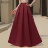 ZANZEA Womens Casual High Waist Loose Long A-Line Skirts