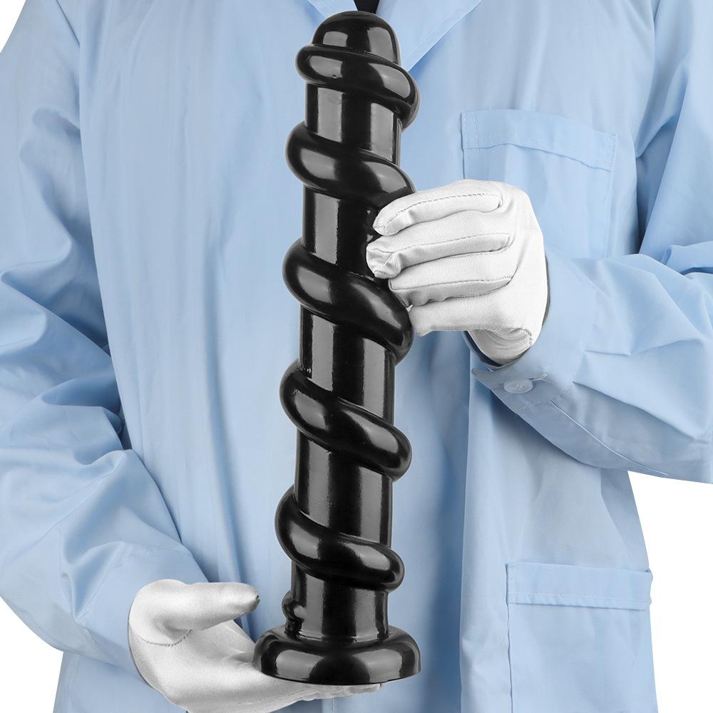 Super Large Threaded Masturbator Black PVC Butt Plug Dildo Anal Fisting Sex Toy Realistic Penis Big Dick