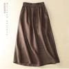 Ретро Простая Свободная Юбка А-силуэта Тонкая Длинная Юбка Женская