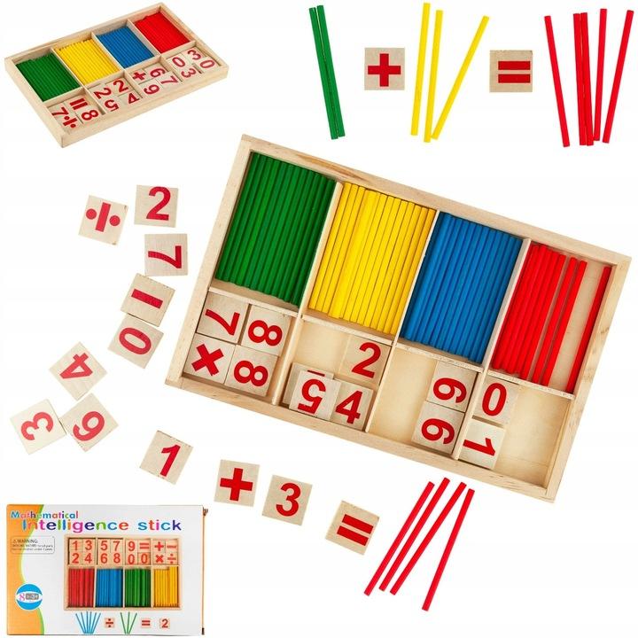 WOODEN STICKS for LEARNING COUNTING TEACHING AID NUMBERS BACODE