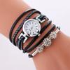 **Stylish Three Diamond Ball Wrap-Around Ladies Quartz Bracelet Watch**