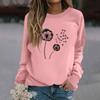 Женская модная повседневная толстовка с длинным рукавом и круглым вырезом с принтом