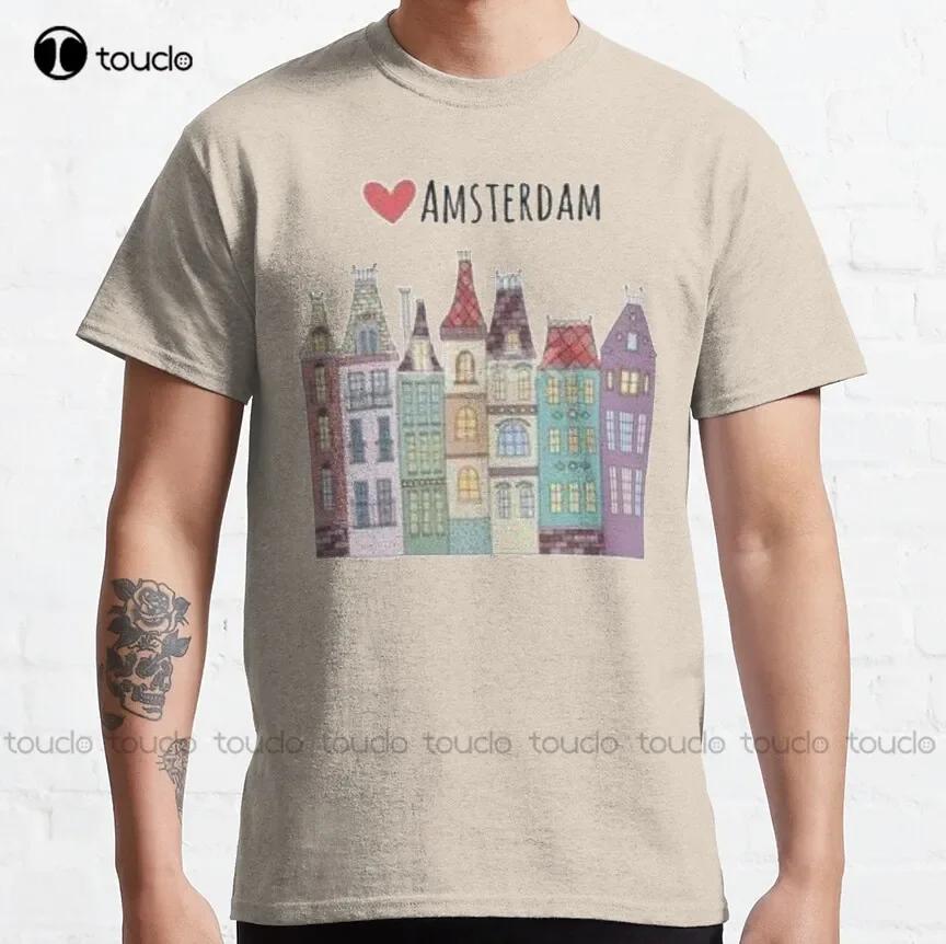 Amsterdam Lover My Heart Is In Amsterdam Amsterdam Skyline Holland Classic TShirt Funny Unisexs Tshirts Custom Aldult Teen Unisex