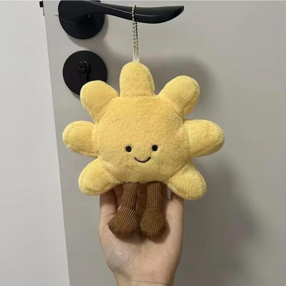Высококачественная 13 см желтая плюшевая подвеска в виде солнца, мягкая милая плюшевая игрушка для девочек, декоративная сумка для спальни, брелок для ключей от машины, подарки на день рождения