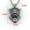 Personalized Punk Style Necklace Stainless Steel King Of The Jungle Lion Head Shield Pendant Hip Hop Pendant Sweater Chain