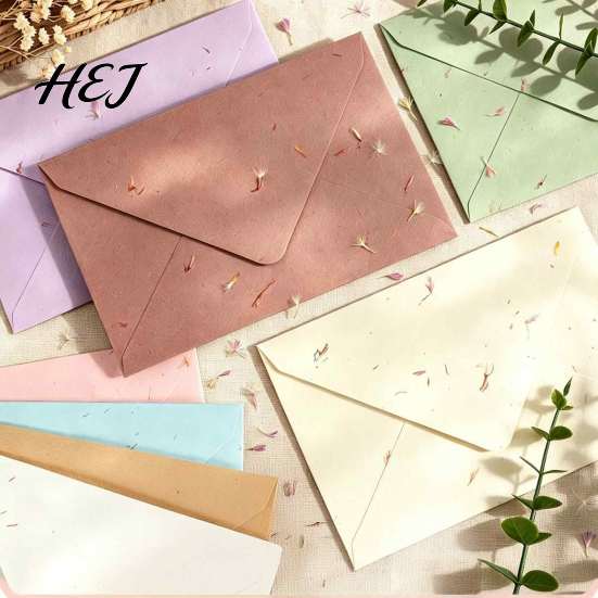 Thick Paper Envelopes for Invitations 10PCS Petal Art Envelopes, Real Floral Texture Design, Western Style Decorative Stationery Love Letters