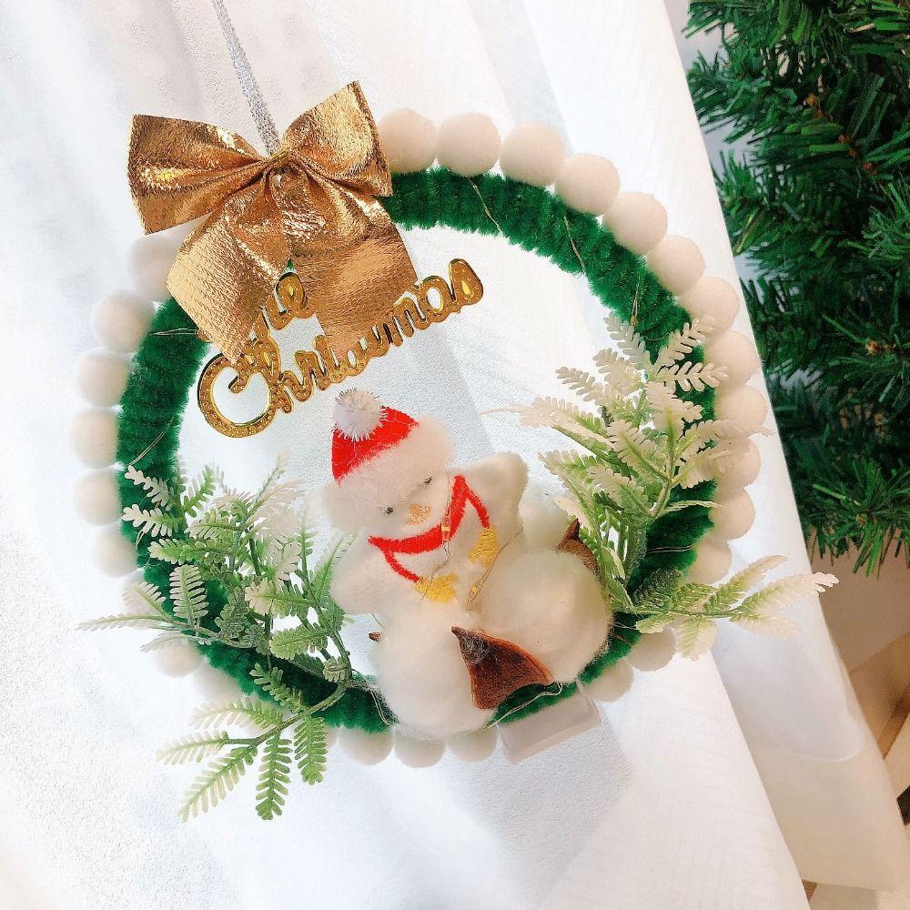 New Year Gifts Xmas Decorations With Lights Pendant Ornament DIY Wreath Materials Home Decoration
