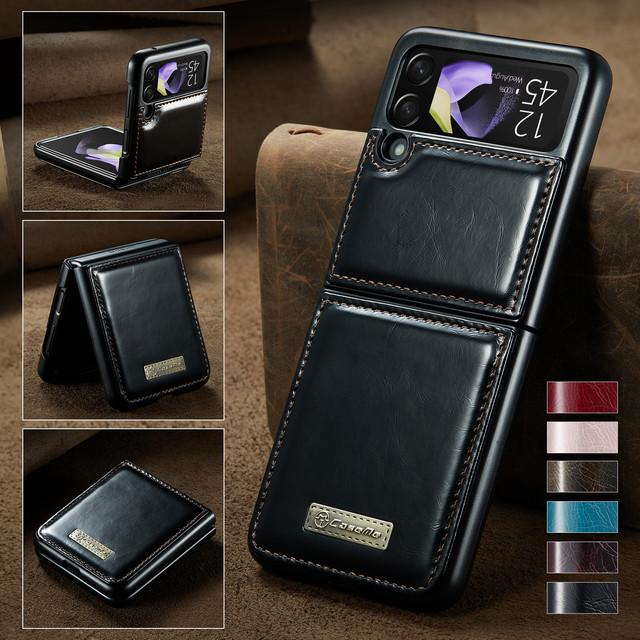 Матовый кожаный складной чехол-сумка для мобильного телефона для Samsung Galaxy Z Flip4 Flip3 Flip 4 5g Zflip4 Flip 3, чехлы без отпечатков пальцев