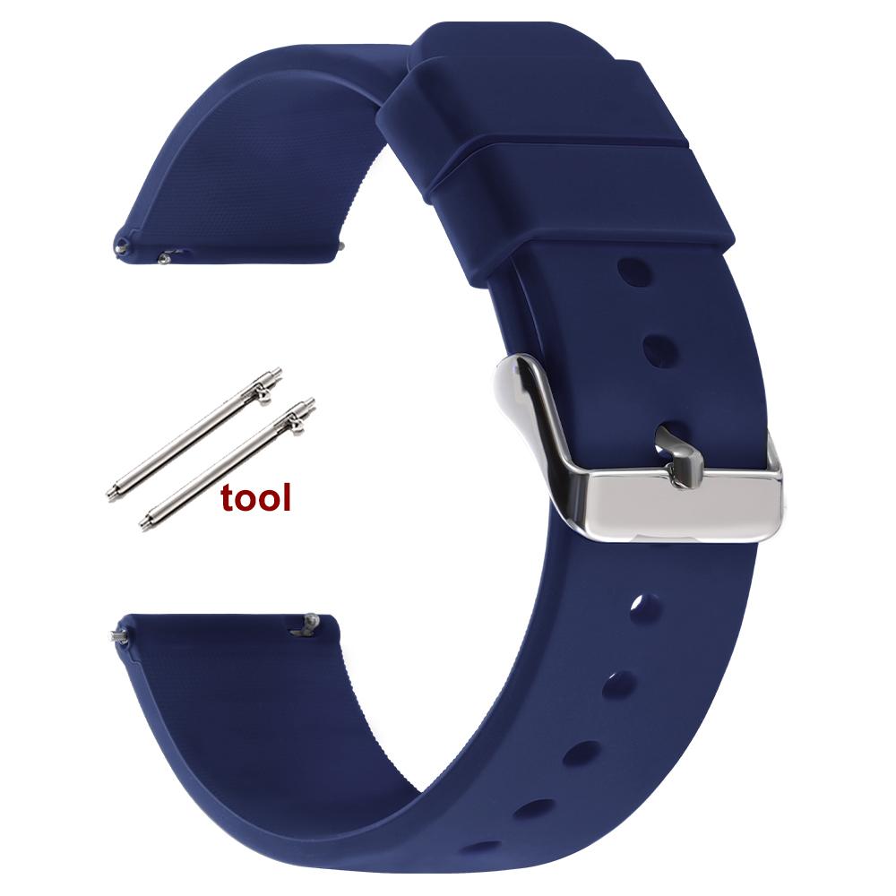 12/14/16mm 18mm 20mm 22mm 24mm Quick Release Silicone Strap Waterproof Rubber Wristband for Huawei GT2/GT3 Smart Watch Bracelet