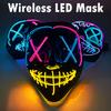 Halloween Party Wireless Led Illuminated Purge Mask Haunted House Bar Party Cos Decor Light Up Masks Glow Party Scary Props