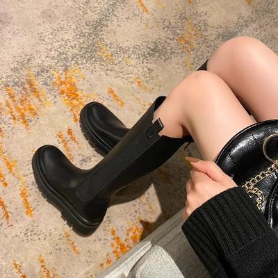 Но осенне-зимние новые ботфорты на толстой подошве, увеличивающие рост, рыцарские ботинки