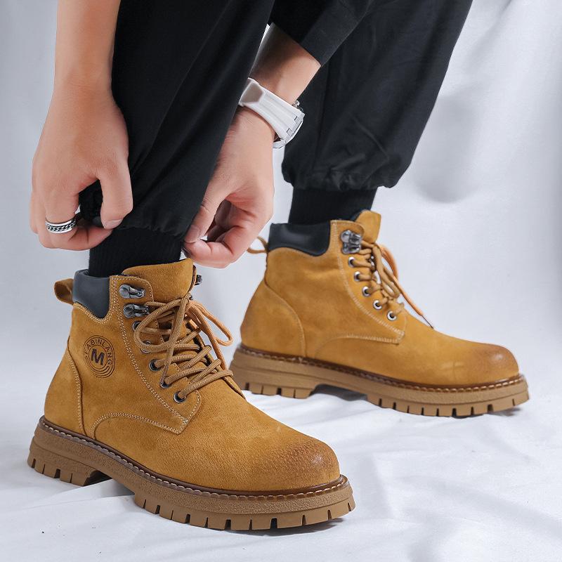 Ботинки мартин мужские универсальные британский стиль высокие ботинки ревень мужские на толстой подошве увеличивающие рост уличные рабочие ботинки 6711-K