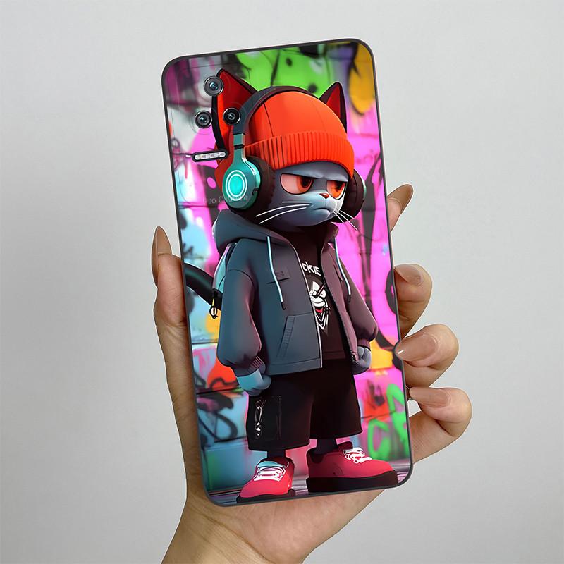 Чехол для телефона Xiaomi Poco F4 POCOF4 5G Силиконовый Мягкий ТПУ Защитная Задняя Крышка Корпус Окрашенный Печатью Ударопрочный Корпус