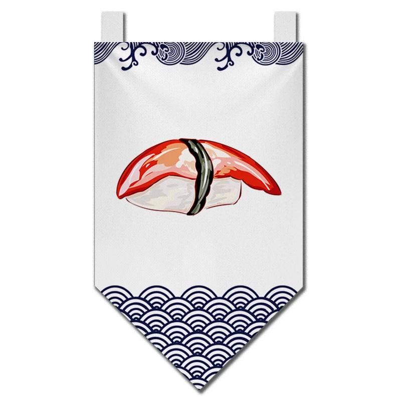 Японский корейский ресторан Подвесная короткая занавеска Суши-магазин Кухонная перегородка Полузанавеска Треугольные флаговые занавески Декор Изакая