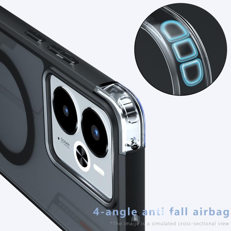 Для Realme 14 14T 13 12 Pro Plus Neo 7X Чехол Матовый Magsafe Ударопрочный Встроенная Подушка Безопасности Углы Нежелтеющий Материал Мягкий Чехол